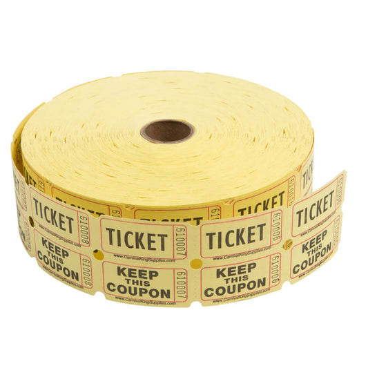 1000Pcs Tacticai Raffle Tickets for Carnivals Events Entry Reward Fundraiser Prizes Yellow