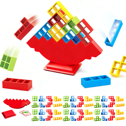 48PCS Tetra Tower Balance Stacking Blocks Game for Adults and Kids