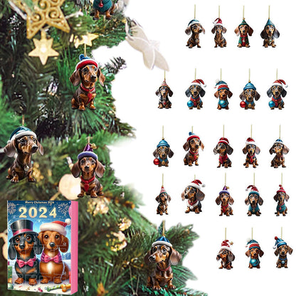 24 Days Animal Christmas Advent Calendar Collectible Funny Dog Set Blind Box