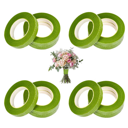 12 Rolls Floral Tape Green Stem Wrap Tape for Bouquet Making Craft Light Green