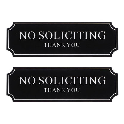 2Pcs No Soliciting Sign for House, Home, and Office No Solicitation Sign White