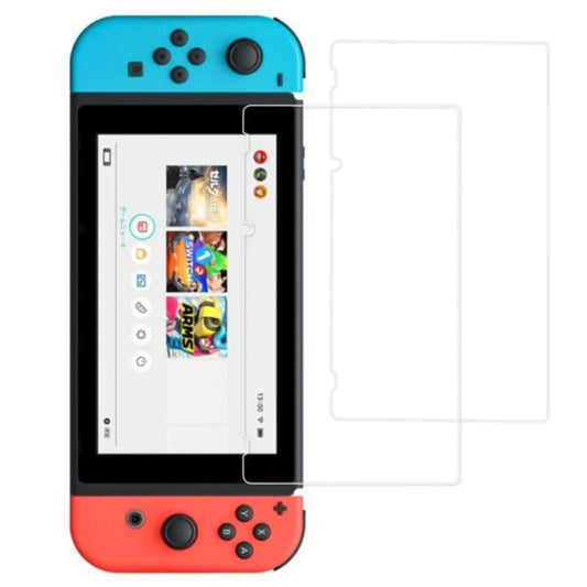 2Pcs Clear Tempered Glass Film for Nintendo Switch Bubble Free Anti-Scratch Screen Protectors