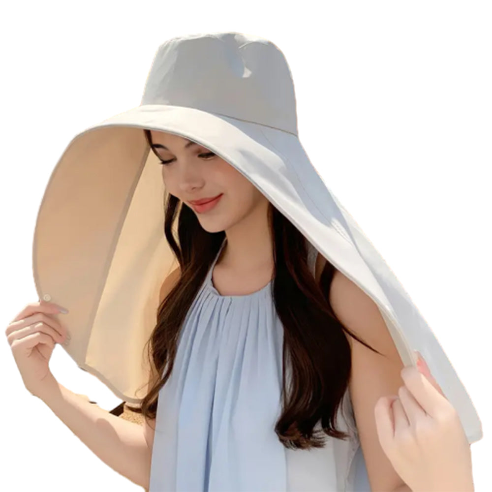 Sun Hats Wide Brim Fishing Hat UV Protection Bucket Hats Beige