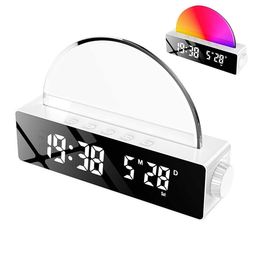 Sunrise Alarm Clock with LED Mood Light & Smart Wake-Up Function White