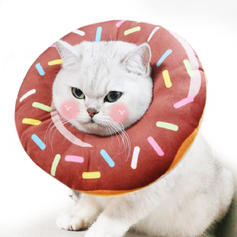 Cat Cone Soft Collar ¨C Adjustable Kitten Recovery Donut Collar Dark Brown