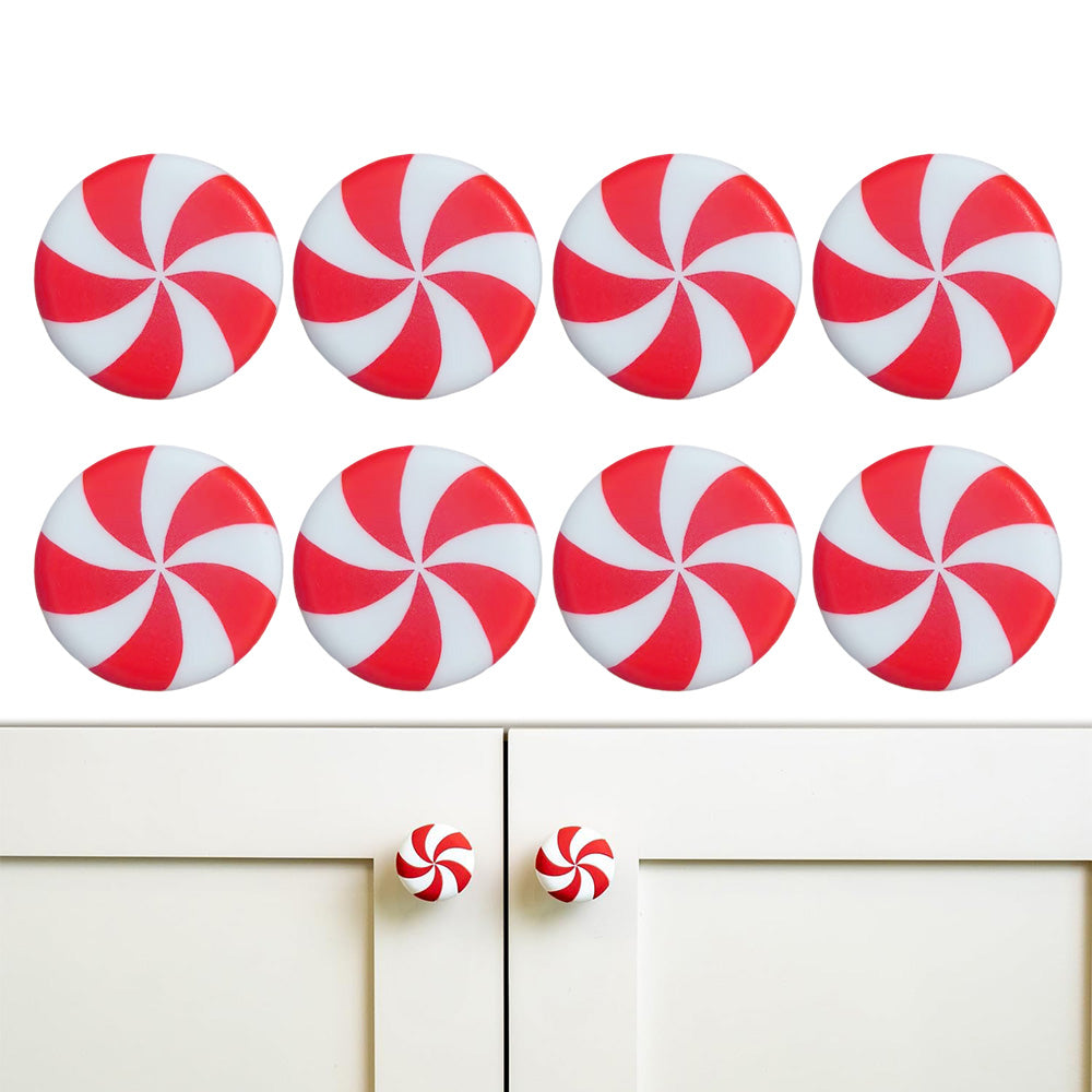 10Pcs Silicone Cabinet Knob Covers Festive Drawer Pull Decorations for Christmas