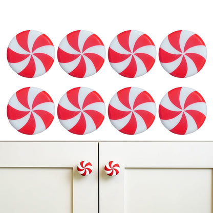 10Pcs Silicone Cabinet Knob Covers Festive Drawer Pull Decorations for Christmas