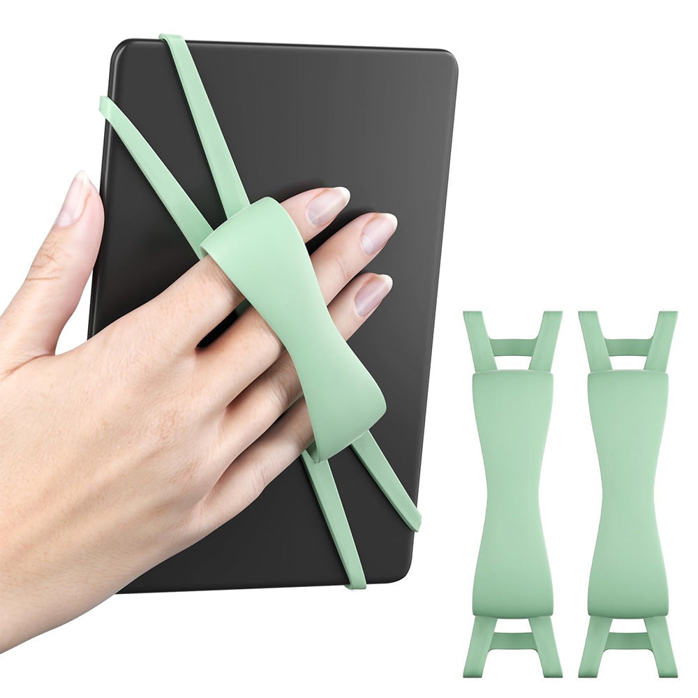 2Pcs Silicone Hand Strap for Kindle and Tablets Kindle Accessories for 4.7-8 inches Kindle Green