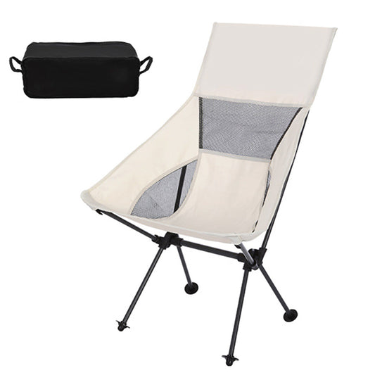 Portable Folding Camp Chairs for Garden Outdoor Hiking Travel Picnic Fishing Beach Beige