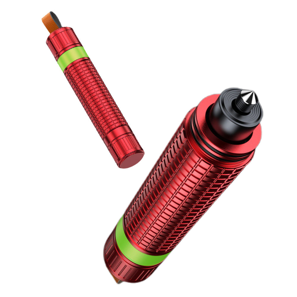 Car Safety Hammer with Window Breaker & Seat Belt Cutter Red
