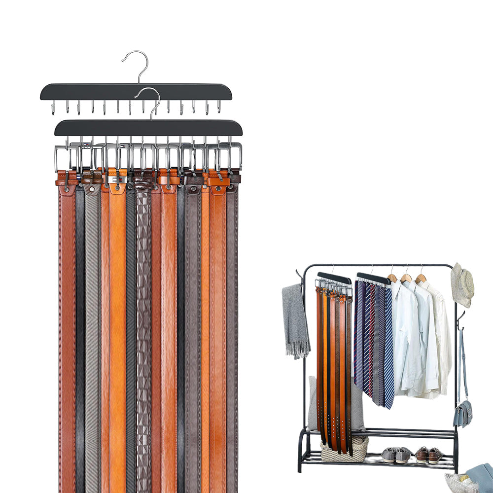 14-Hook Belt Hanger Bra Hanger Tie Storage Holder Rack Space Saving Closet Accessories