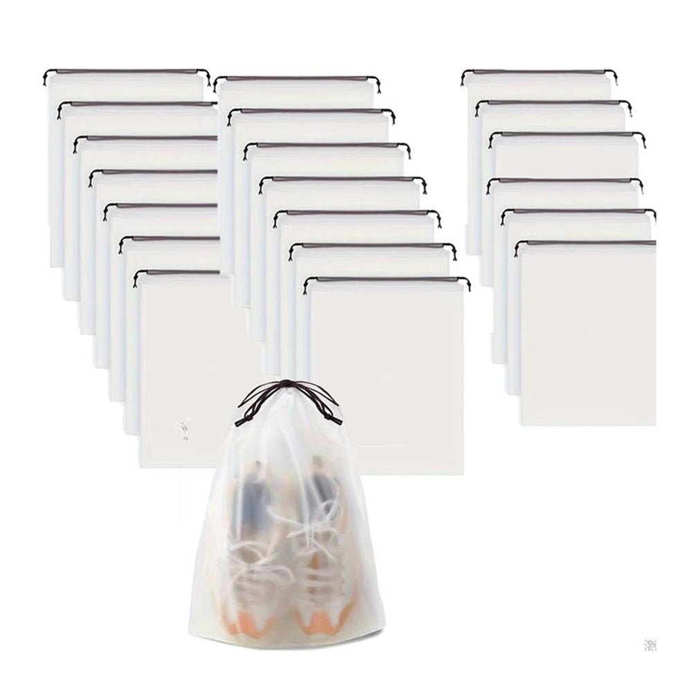 20Pcs Clear Travel Packing Storage Bag Drawstring Shoe Bags Waterproof Dustproof