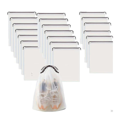20Pcs Clear Travel Packing Storage Bag Drawstring Shoe Bags Waterproof Dustproof