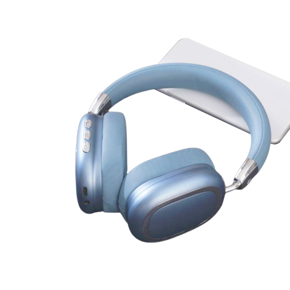 Bluetooth 5.3 Wireless Headphones Stereo Earphones Over Ear Headset Blue