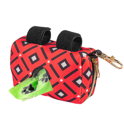 Pet Dog Poop Bag Holder Poo Waste Bags Container for Leash Red