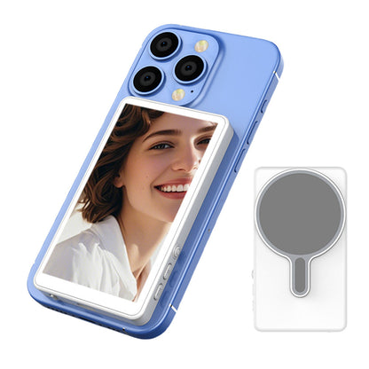 WiFi Vlog Selfie Monitor Screen 3-Mode Back Camera Monitor for Vlog Live Stream Compatible with iPhone and Android White