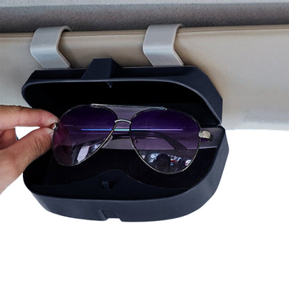Car Sunglasses Holder Case Box Glasses Clip Auto Visor Card Ticket Organizer Black