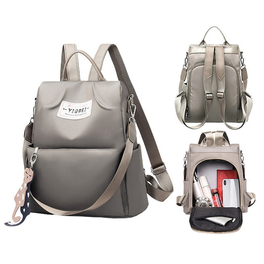 Large Capacity Anti-theft Backpack Multifunctional Travel Bag Khaki