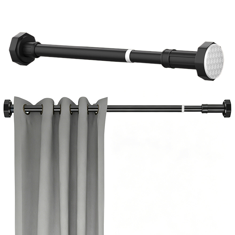 Extendable Curtain Shower Closet Pole-Black