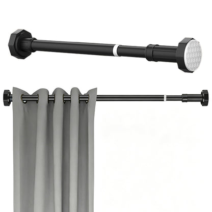 Extendable Curtain Shower Closet Pole-Black