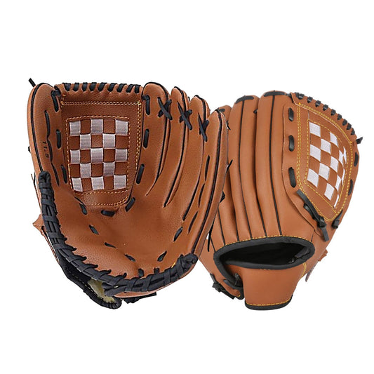 1X Baseball Glove Softball Training Mitt Left Hand Gloves for Children Adult Brown