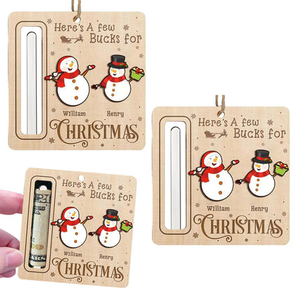2Pcs Christmas Money Holders Funny Christmas Cash Holder Xmas Tree Hanging Ornaments Style 1
