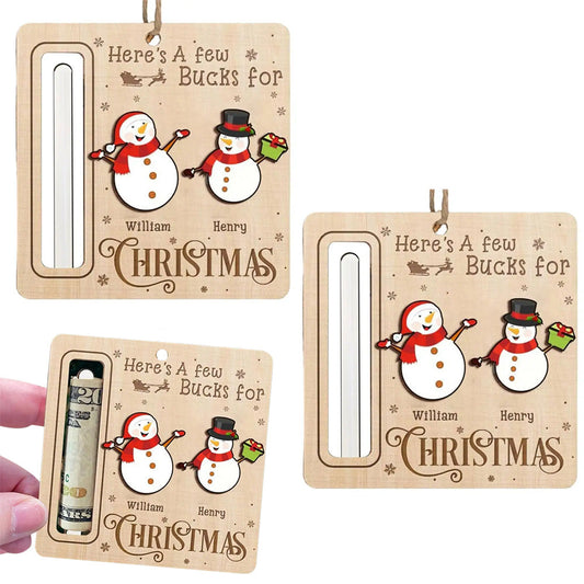 2Pcs Christmas Money Holders Funny Christmas Cash Holder Xmas Tree Hanging Ornaments Style 1