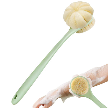2 in 1 Double Sided Shower Brush with Loofah -Green