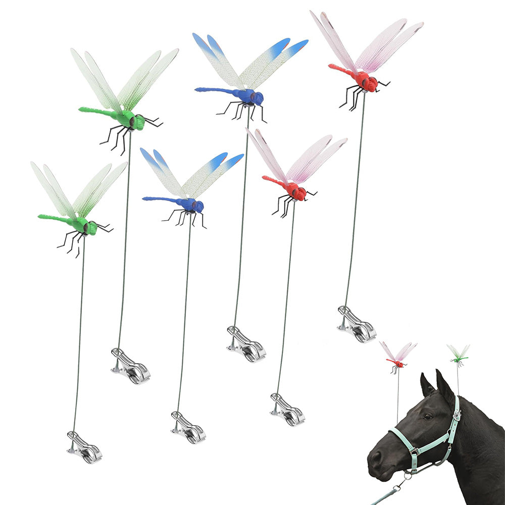 6Pcs Outdoor Fake Dragonfly Rod Clip Garden Metal Dragonfly Clip Decor