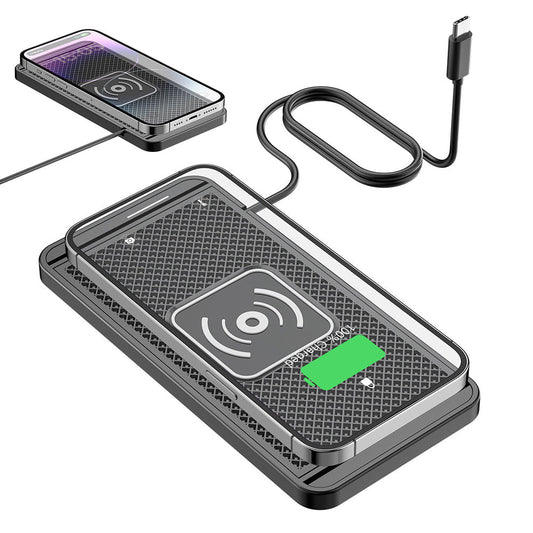 Universal Car Wireless Fast Charger Mat Non-Slip Charging Pad for Devices with Wireless Charging Function Type-C Style