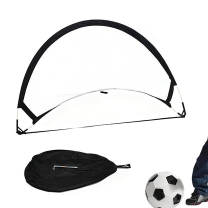 Portable Pop-Up Soccer Goal Set with 3 Ground Pegs and Carry Storage Bag Black