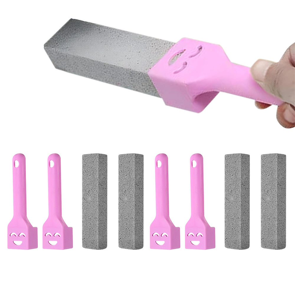 4Pcs Pumice Stone Cleaning Brush with Removable Handle for Toilet Bathroom Kitchen