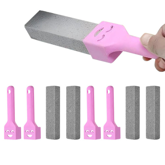4Pcs Pumice Stone Cleaning Brush with Removable Handle for Toilet Bathroom Kitchen