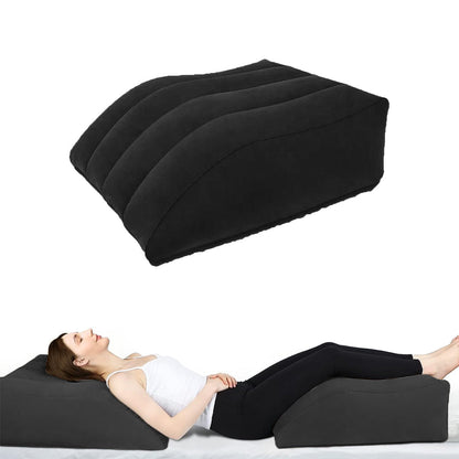 Wedge Pillow for Sleeping Inflatable Leg Elevation Pillow Leg Support Pillow for Ankle Foot Rest Black