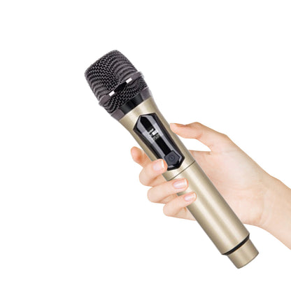 Plug and Play Wireless Microphone Rechargeable Karaoke Mic for Singing Speeches Events Gold