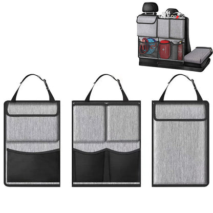 Large Capacity Car Trunk Organizer with Zippers ââ‚?Backseat Storage Grey