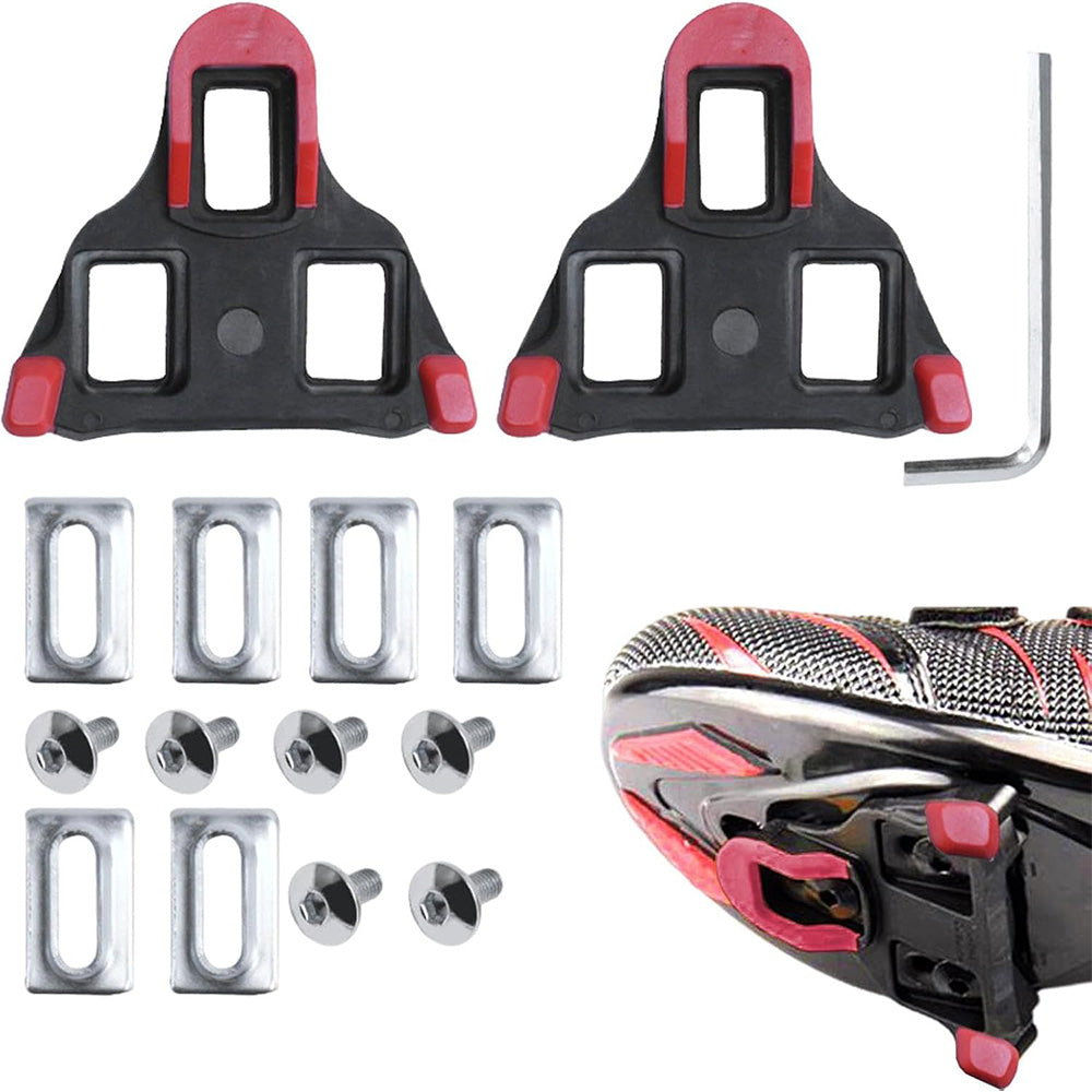 2X Replacement Locking Cycling Pedals Cleat for Road Cycle Red