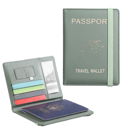 RFID Blocking Passport Holder Travel Passport Wallet Card Holder Green