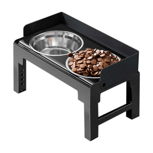 5-Level Height Adjustable Raised Bowl for Pet Dogs Elevated Dog Bowls Black