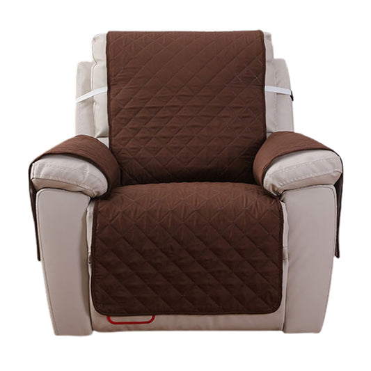 Recliner Chair Cover Couch Protector Slipcover with Elastic Straps Coffee