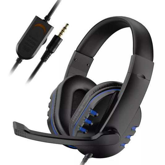Wired Gaming Headset Head-Worn Headphone with Microphone for PS4 PS5 XBOX SWITCH Blue