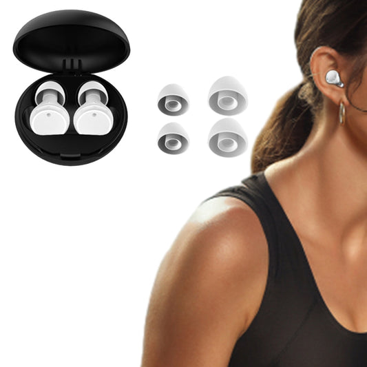 Pair of Silicone Ear Plugs Hearing Protection Sleeping Earplugs for Noise Cancelling White