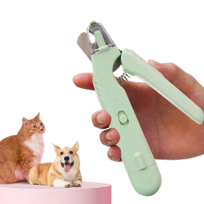 2-in-1 Pet Nail Grinder with LED Lights USB Rechargeable Dog Nail Clippers Cats Claw Trimmer Green