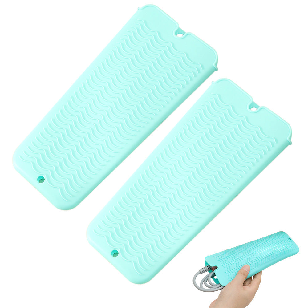2-Pack Heat Resistant Silicone Pouch ââ‚?For Hair Styling Tools Storage Green
