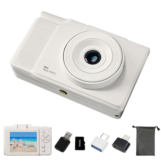 16X Zoom Digital Camera 180 Degree Flip Screen Autofocus Video Camera with 32G Memory Card White