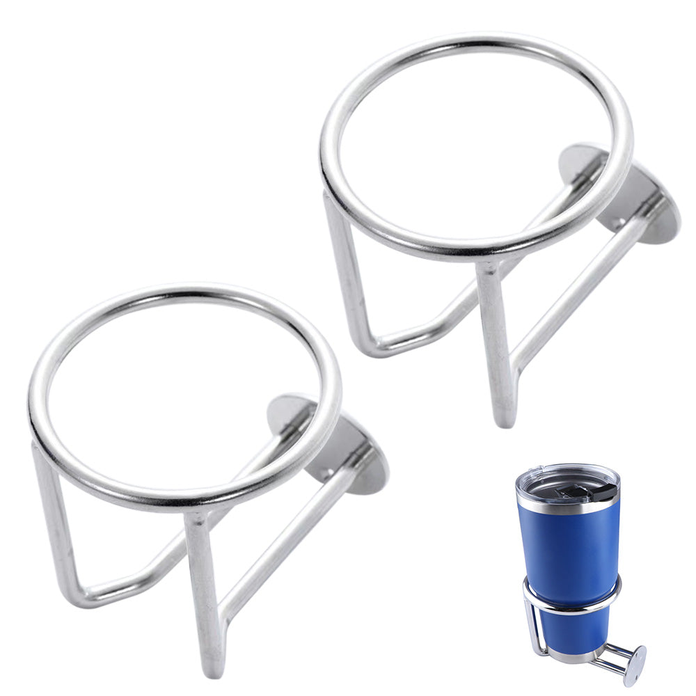 2PCS Stainless Steel Boat Ring Cup Holder for Car Yacht or Marine Use
