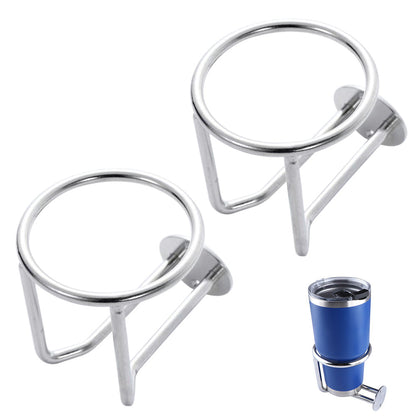 2PCS Stainless Steel Boat Ring Cup Holder for Car Yacht or Marine Use