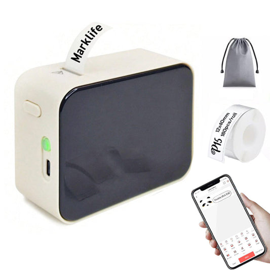 Bluetooth Label Maker Machine Wireless Thermal Label Printer Sticker Printer White