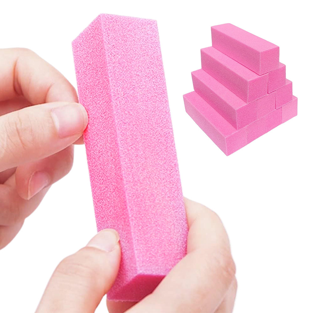 10Pcs 150 Grit Nail Buffer Blocks for Acrylic and Gel Nails-Pink