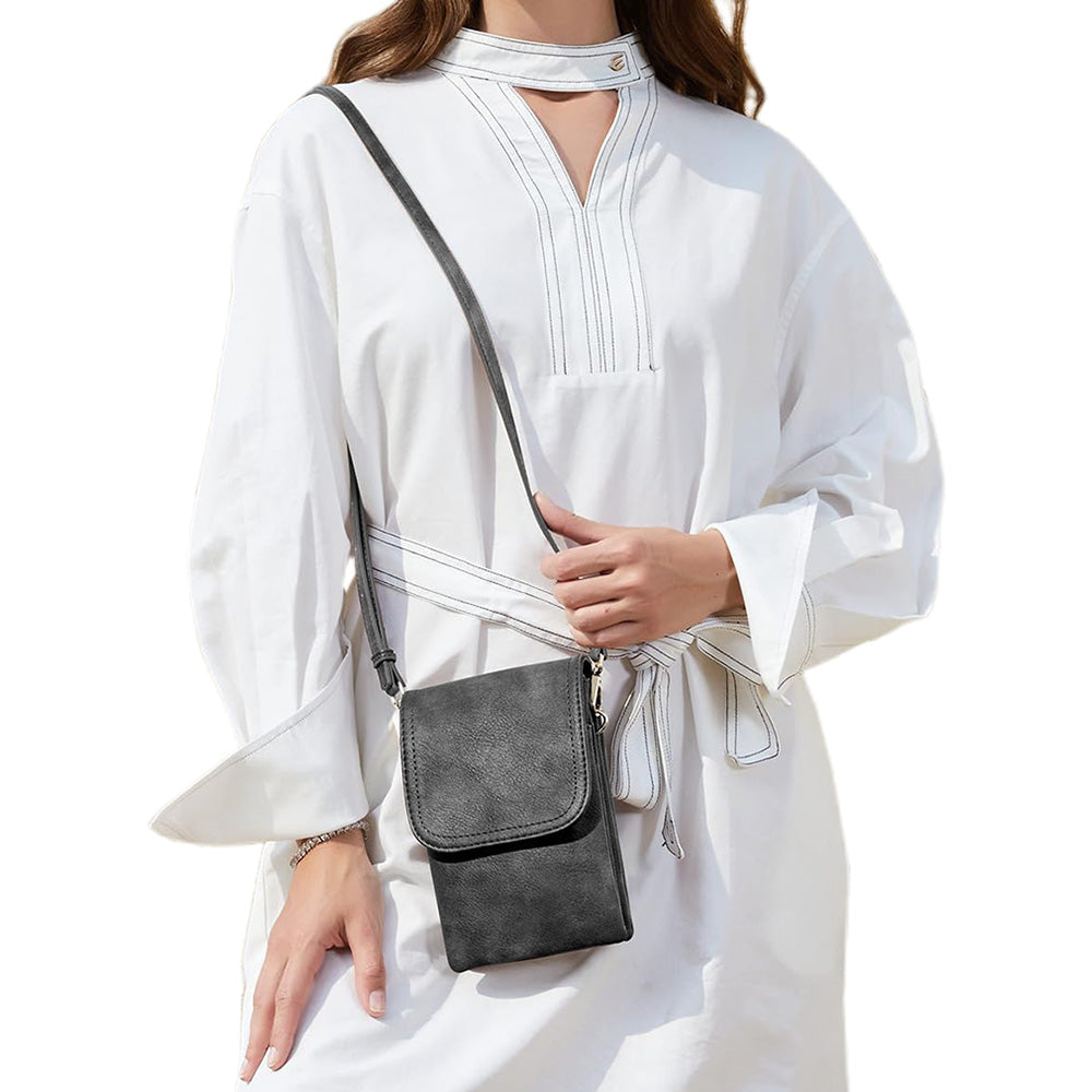 PU Leather Women¡¯s Crossbody Bag with Adjustable Strap Small Cell Phone Purse Black